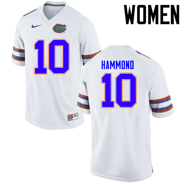 Women Florida Gators #10 Josh Hammond College Football Jerseys Sale-White